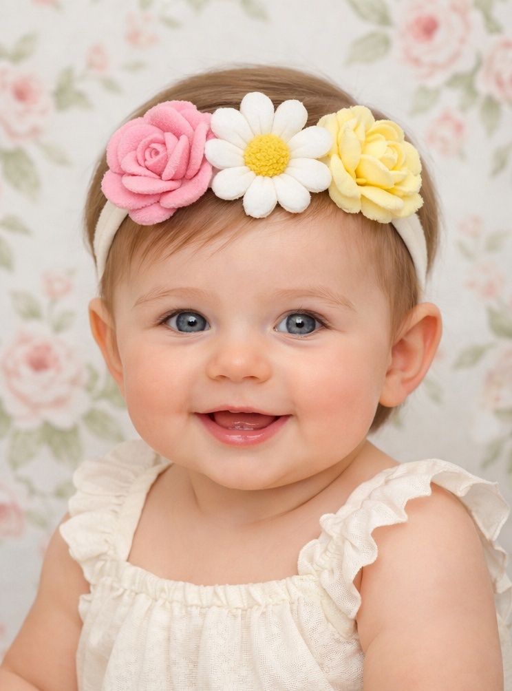 Charming Floral Baby Headband Set