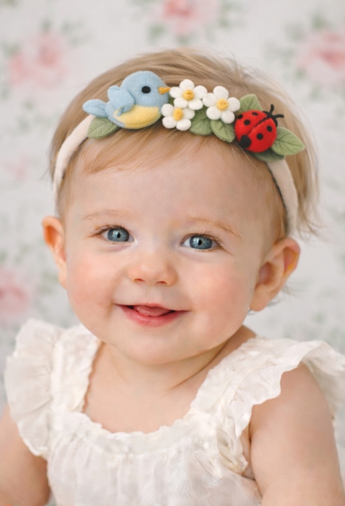 Diadema Infantil con Flor de Girasol y Colores Naranja y Marrón