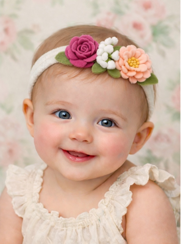 Bandeau Floral Douce Harmonie pour Bébé