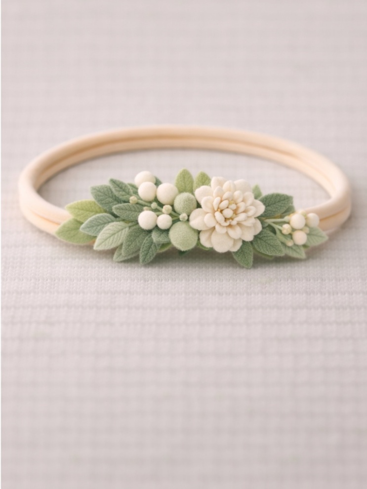 Diadema de Flor Blanca Botánica para Bebé