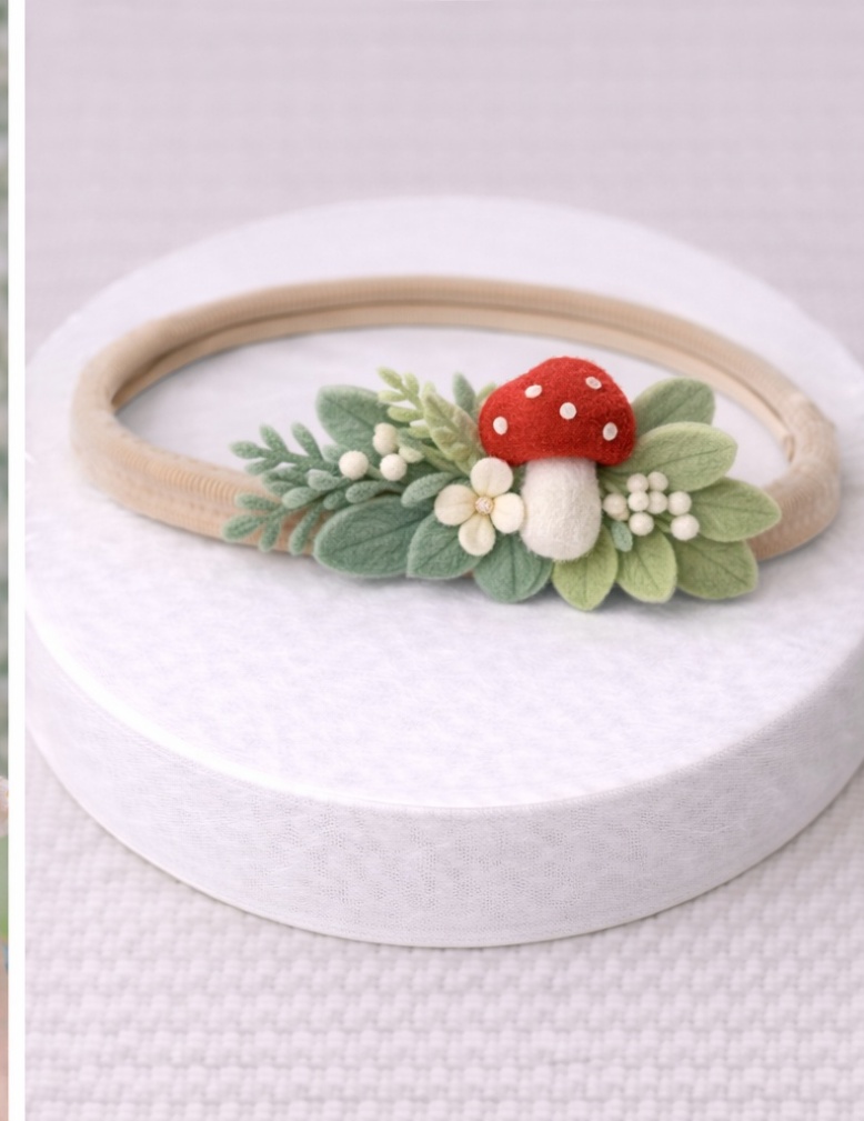 Woodland Mushroom Baby Headband