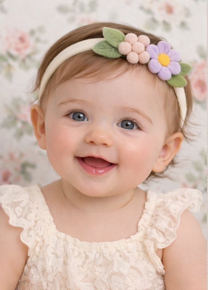 Blush Blossom Baby Headband - Pink & Purple Floral Delight