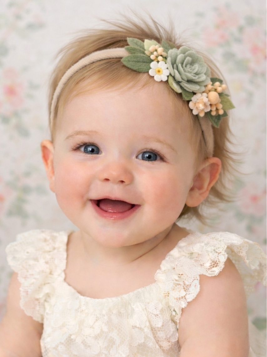 Spring Blossom Felt Flower Baby Headband