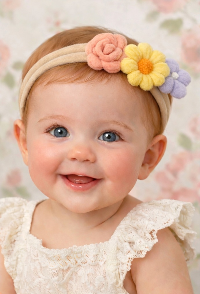 Sweet Bloom Baby Headband with Pastel Floral Designs