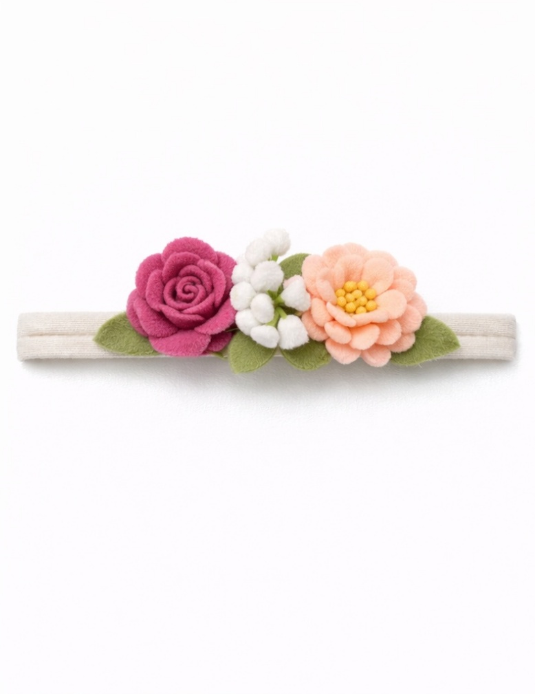 Bandeau Floral Douce Harmonie pour Bébé