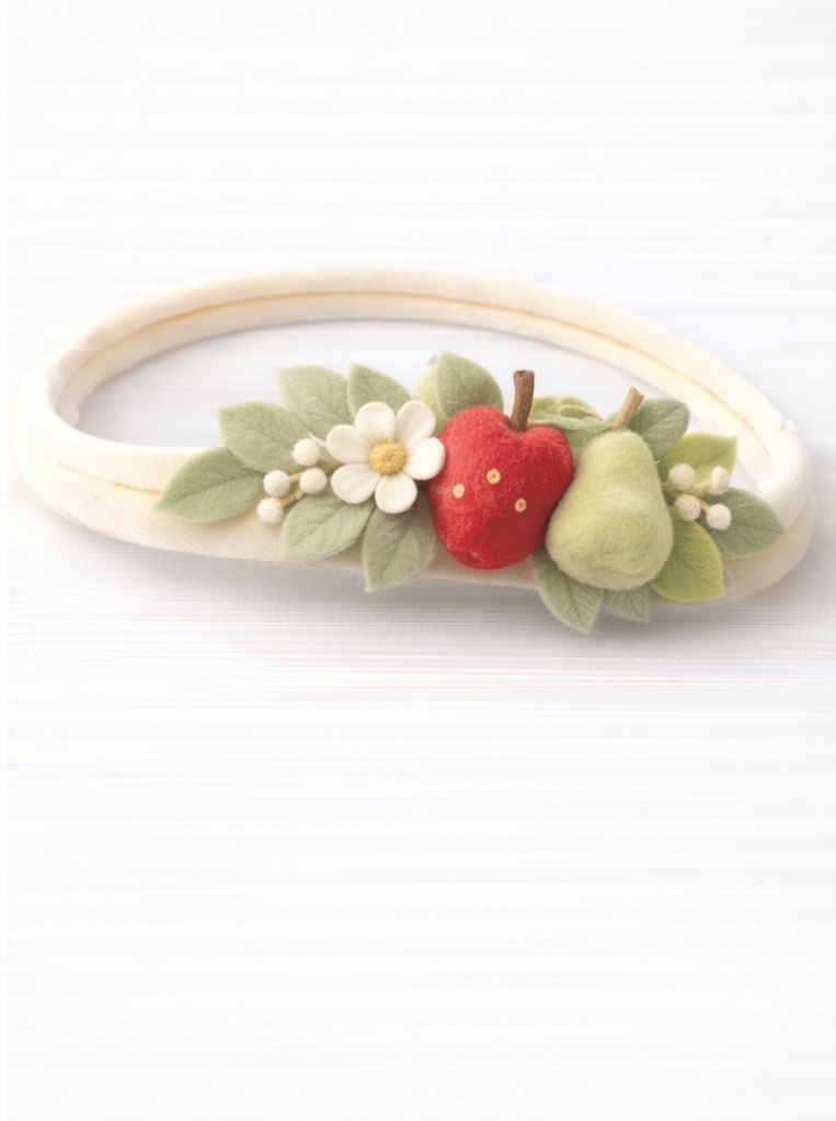 Serre-tête bébé fruits et fleurs – Accessoire doux en feutrine