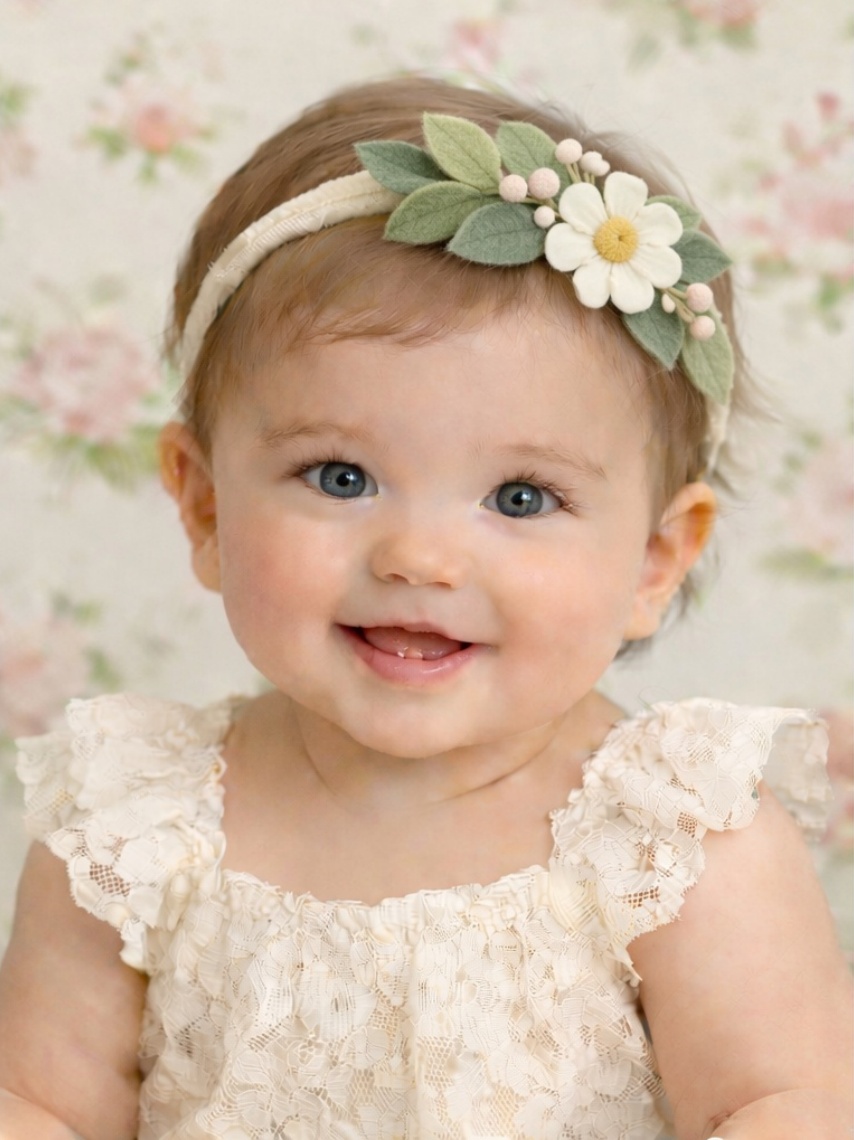 Tiara de Margarida Suave para Bebê
