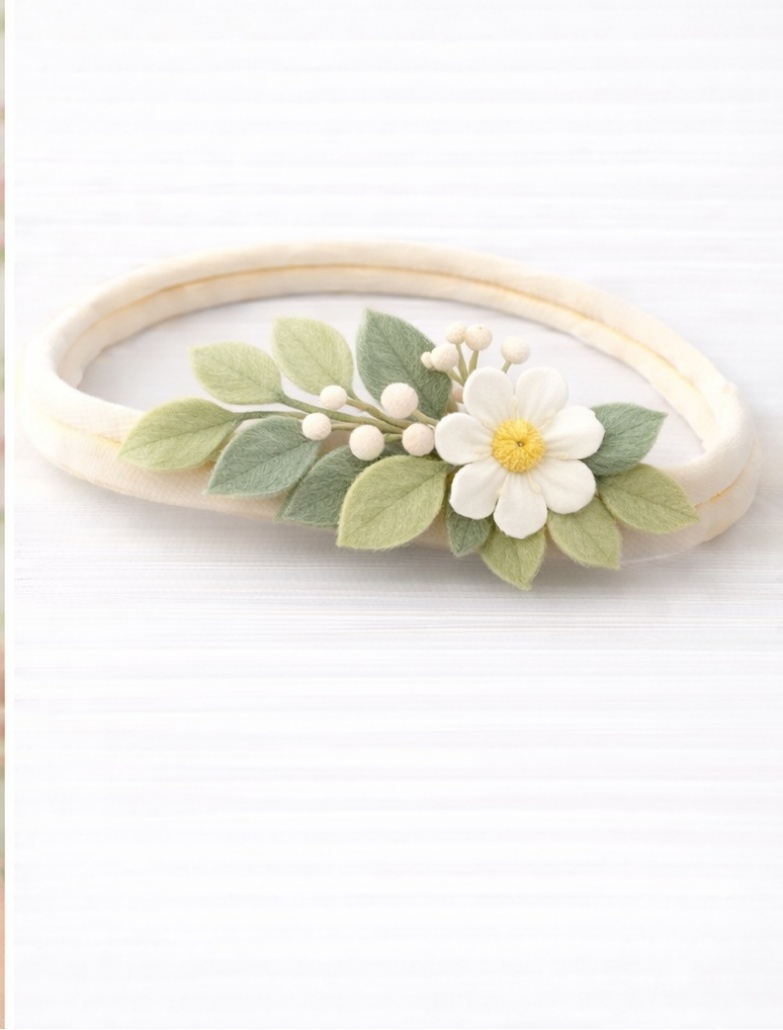 Tiara de Margarida Suave para Bebê