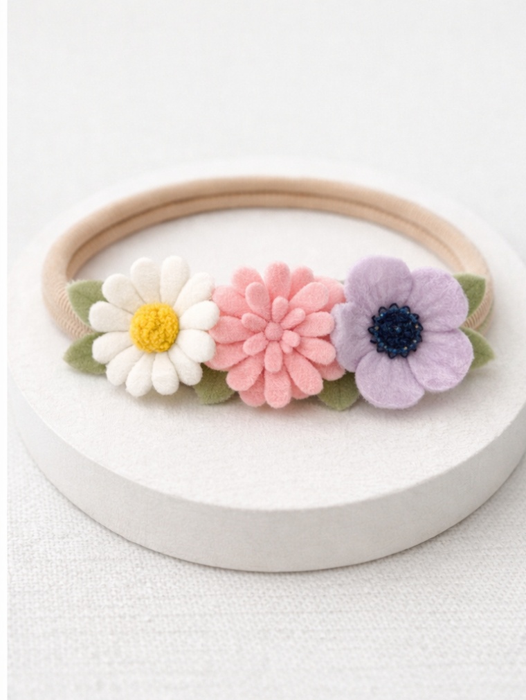 Tiara de Flores Coloridas para Bebê
