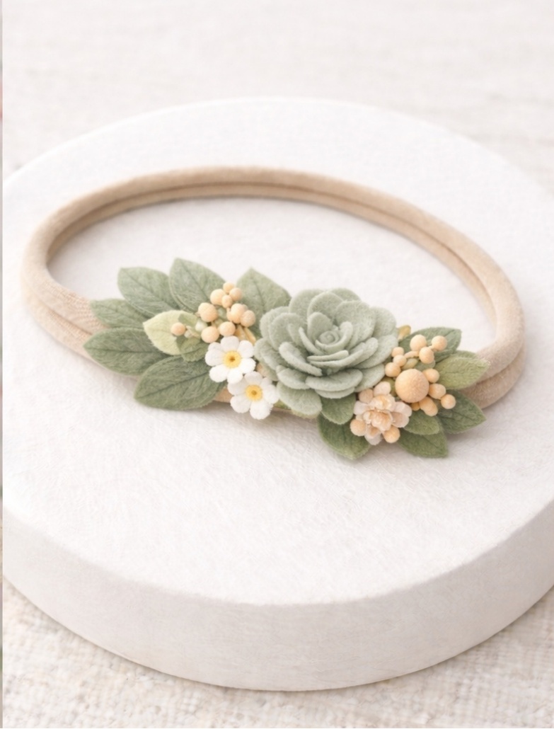 Spring Blossom Felt Flower Baby Headband