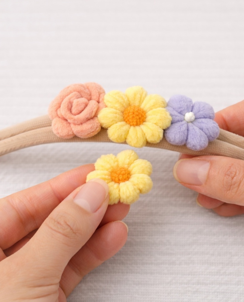 Sweet Bloom Baby Headband with Pastel Floral Designs