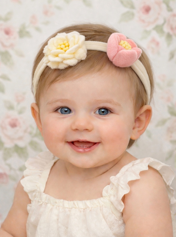 Rose und Lila Gänseblümchen Baby Haarband Set
