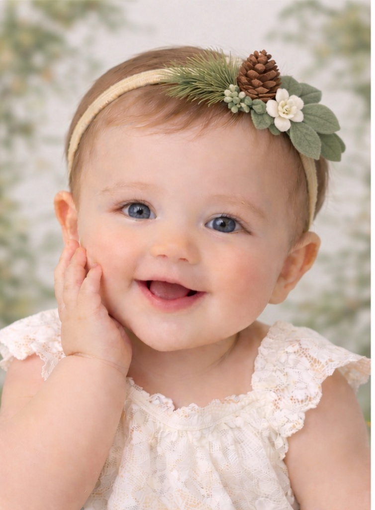 Baby Haarband mit Tannenzapfen