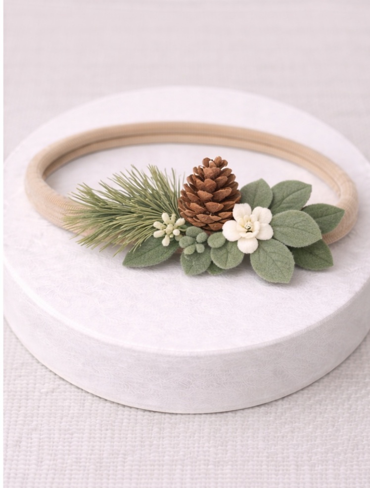 Baby Haarband mit Tannenzapfen