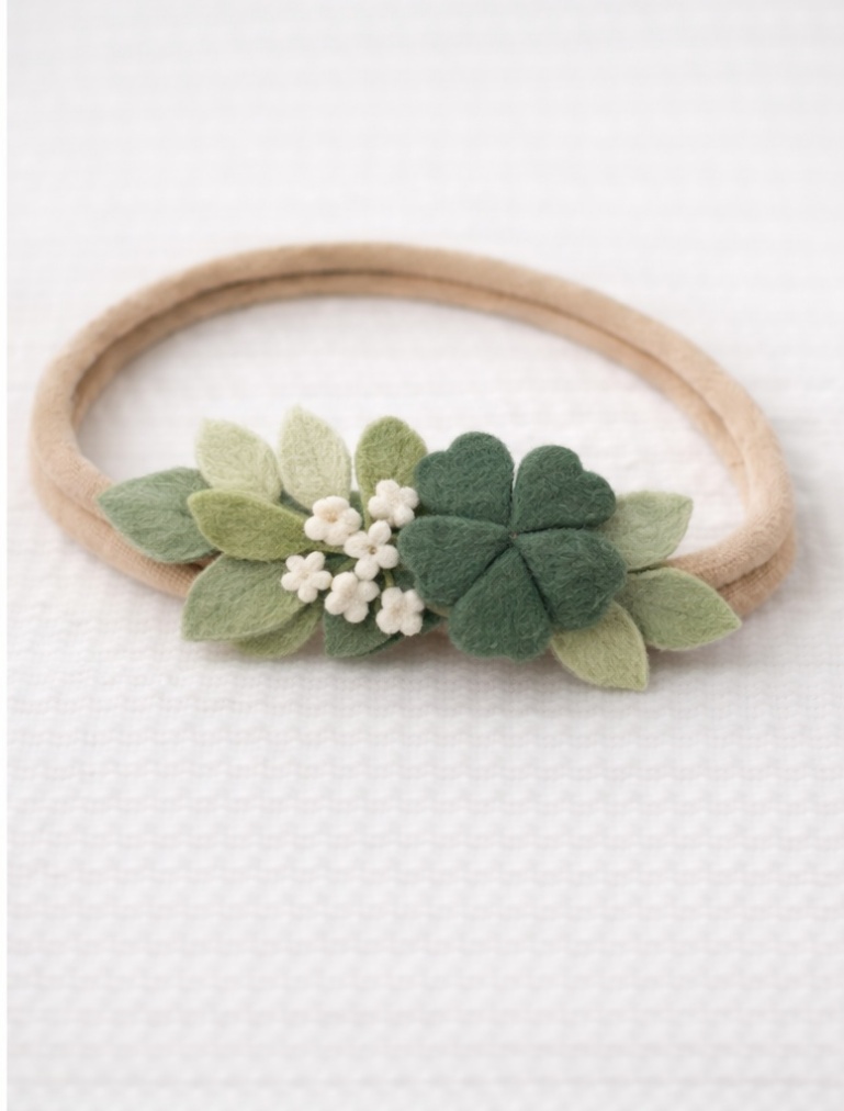 Green Clover Baby Headband
