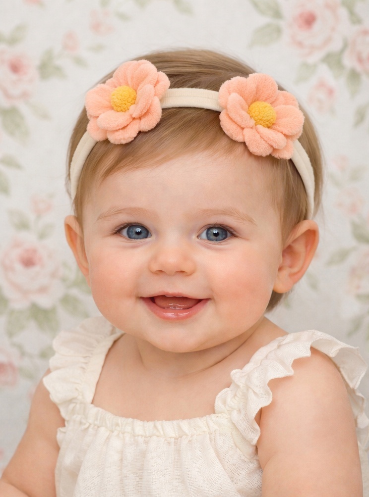Peach Blossom Baby Headband Set