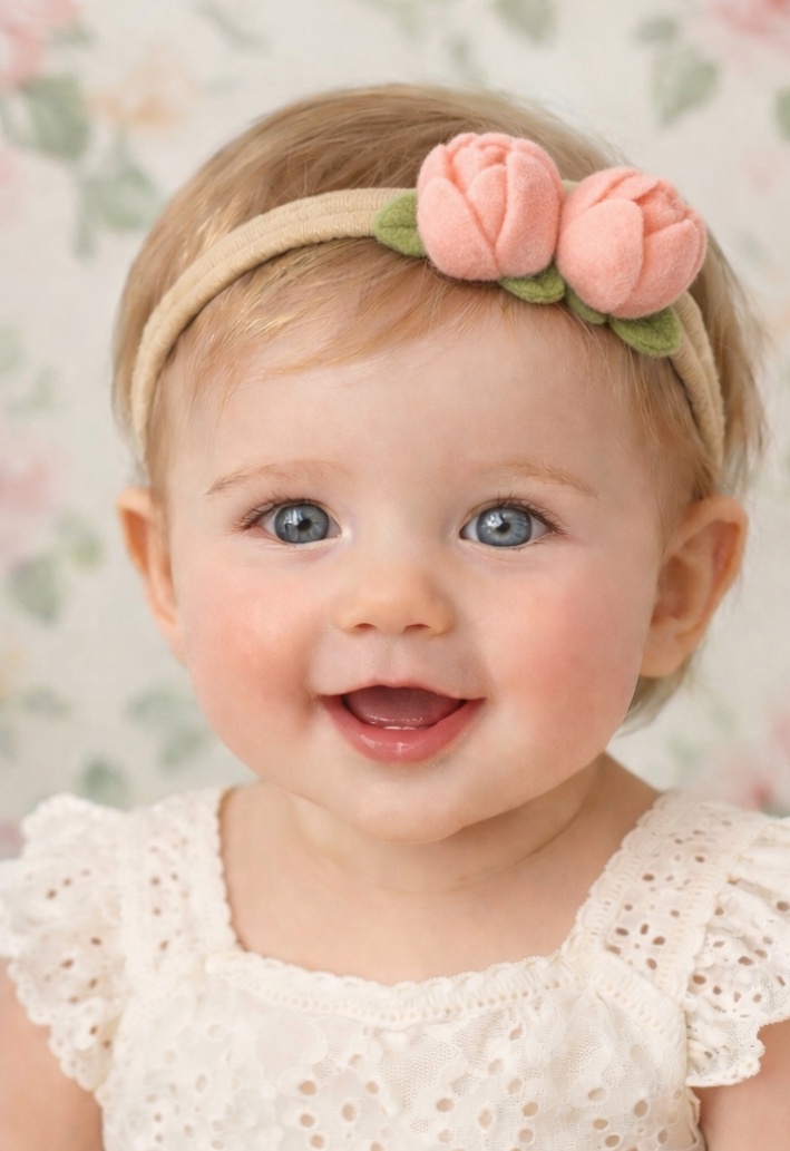 Bloom Rose Garden Baby Headband – Elegant Pink Camellia Style