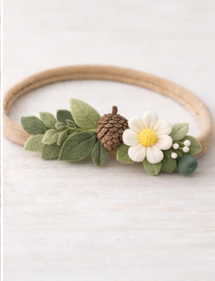 Conjunto de Diadema de Rosa y Margarita para Bebé