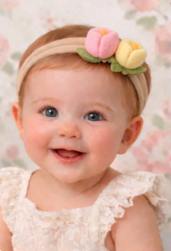 Diadema Infantil com Tulipas Rosa e Amarela