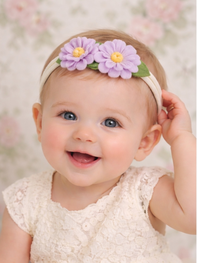 Couronne de Fleurs Pastel pour Bébé