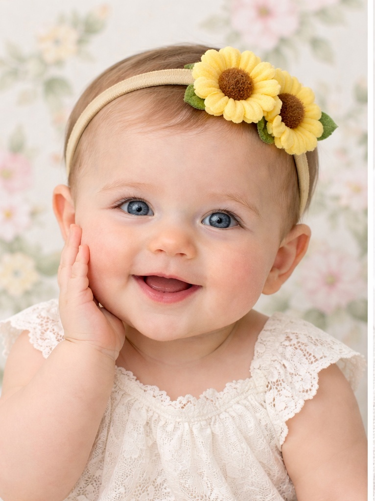 Bandeau Fleur et Tournesol pour Bébé