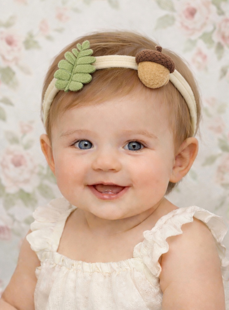 Conjunto de Faixa de Cabelo de Acórdia e Folhas para Bebê