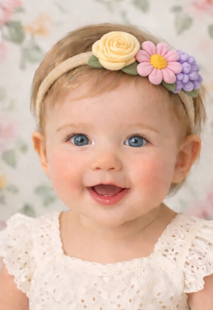 Tiara Floral Suave com Rosas e Margaridas