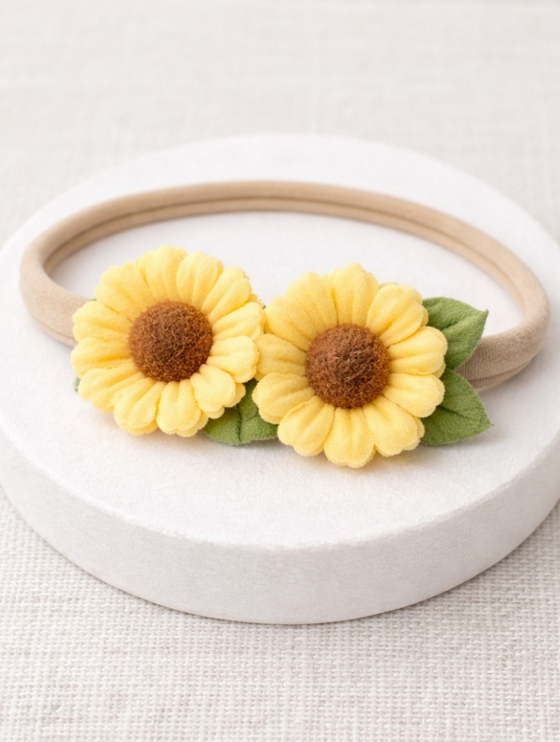 Bandeau Fleur et Tournesol pour Bébé