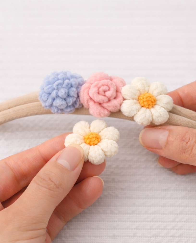 Presente de Primavera Baby Headband com Flores Coloridas e Fofo