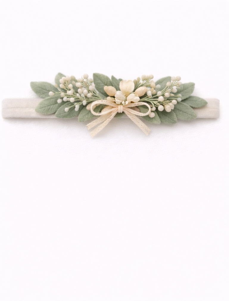 Elegant Soft Felt Floral Baby Headband with Bow