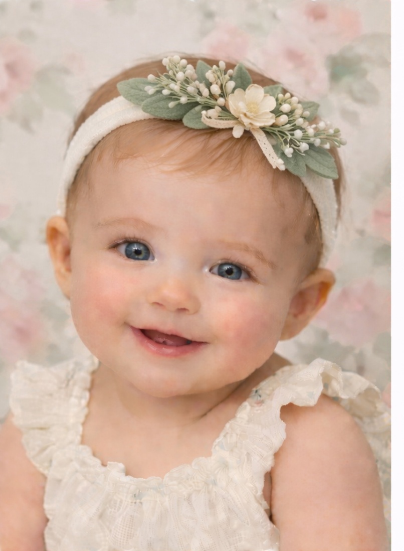 Elegant Soft Felt Floral Baby Headband with Bow