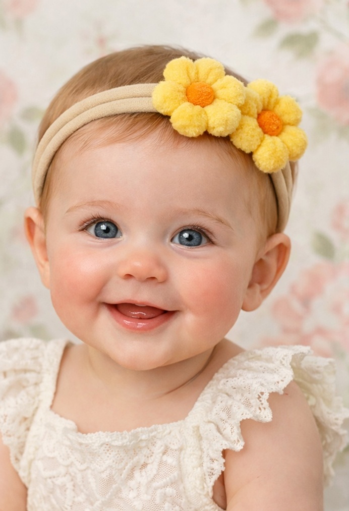 Cheerful Daisy Baby Headband with Vibrant Yellow Flowers