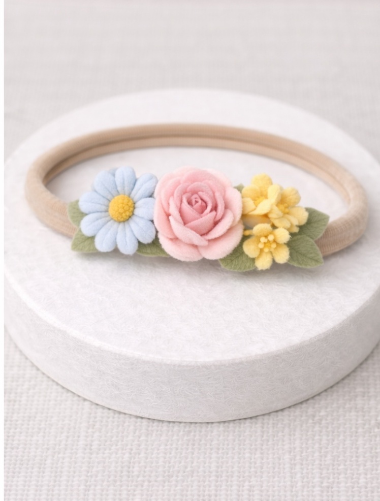 Diadema de Flores Pastel para Bebê