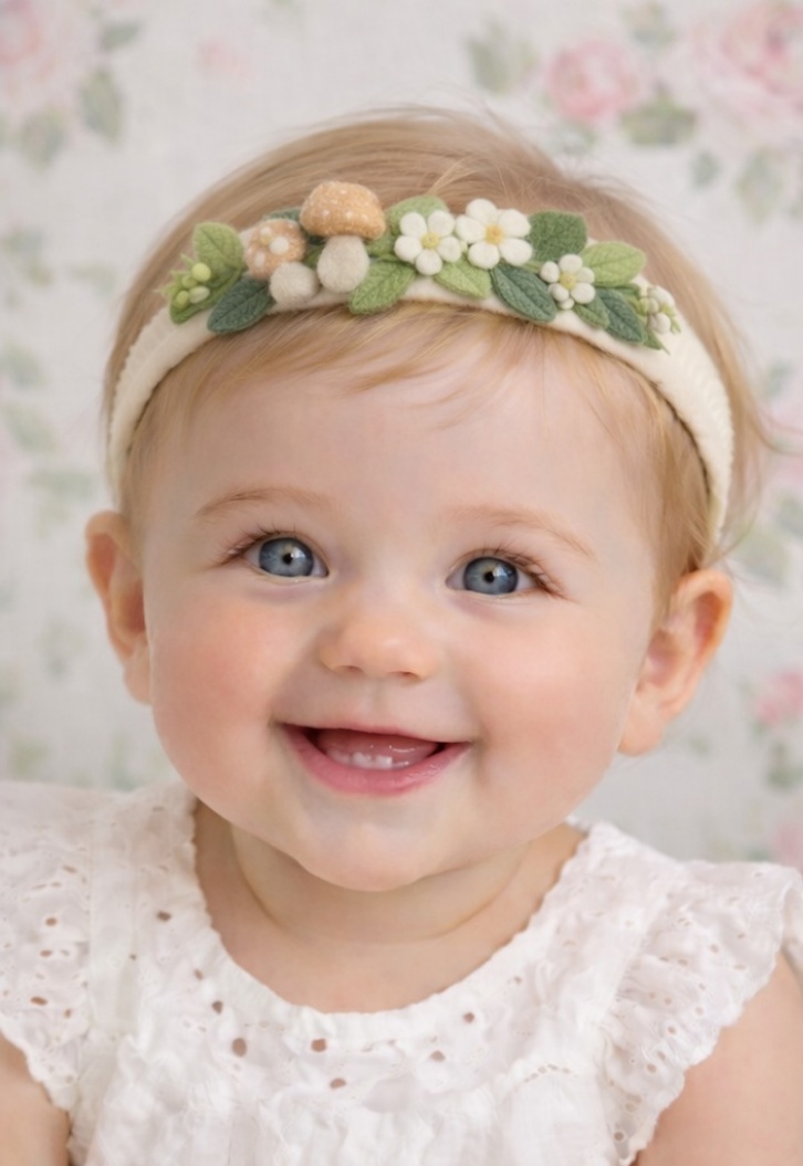 Diadema Floral Elegante para Bebé - Diseño de Arándano y Flores