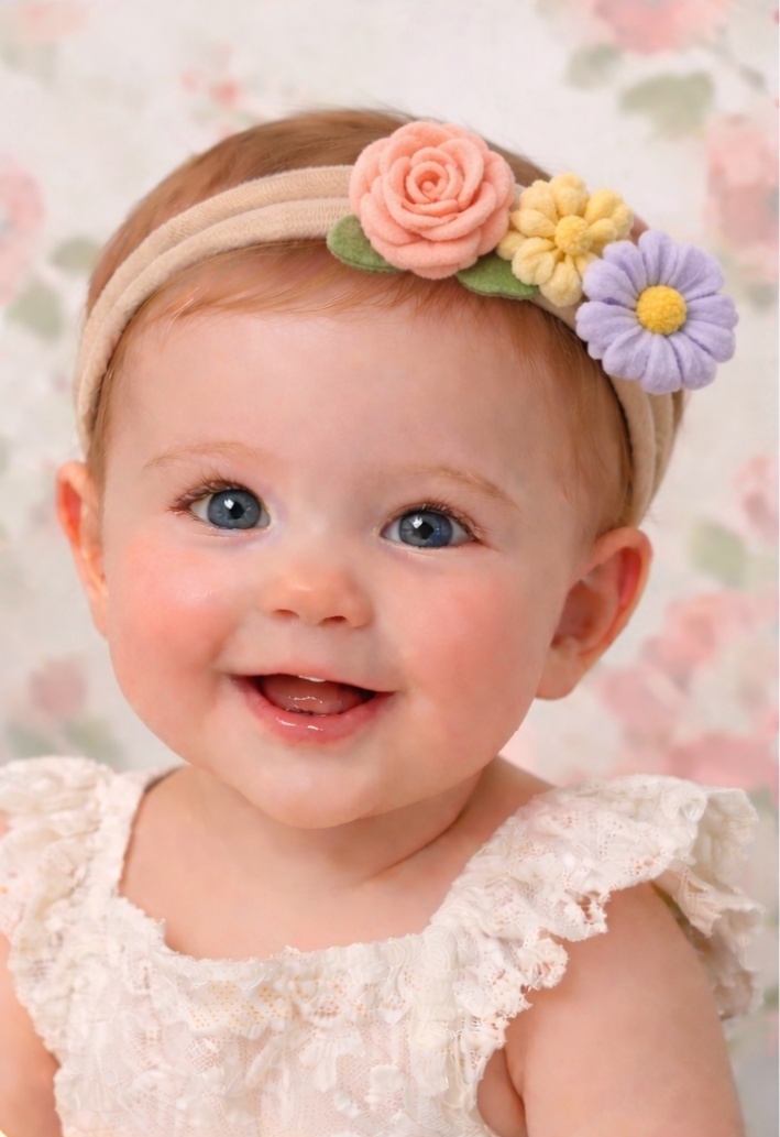 Pastel Bloom Mix Baby Headband – Multicolor Floral Accessory
