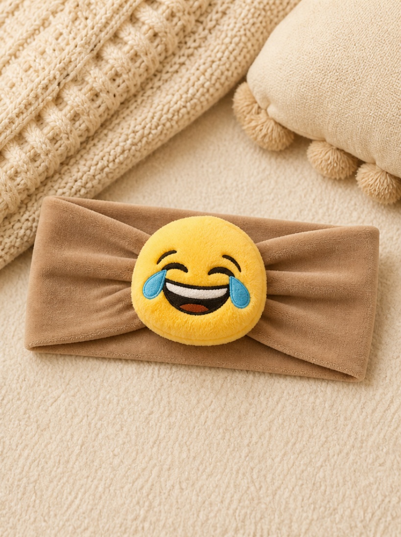 Hulgimüügi pehme plüüsist beebi peapael eemaldatava naerva emoji nukukaunistusega