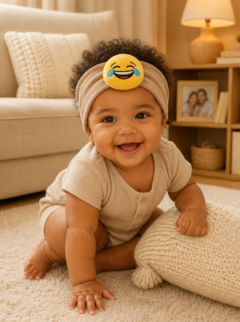 Hulgimüügi pehme plüüsist beebi peapael eemaldatava naerva emoji nukukaunistusega