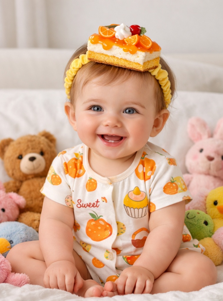 Newborn Plush Character Headband Cozy Lightweight Hair Accessory for Photoshoots and Gifts