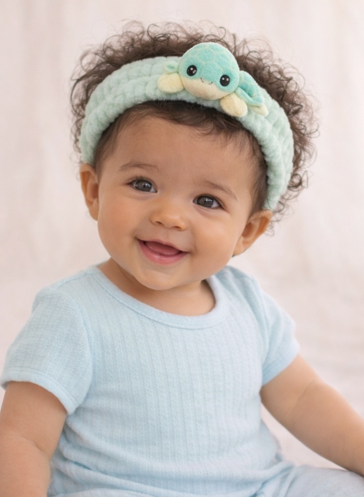 Cartoon Turtle Plush Baby Headband - Soft and Cute Baby Hairband for Newborn Girls