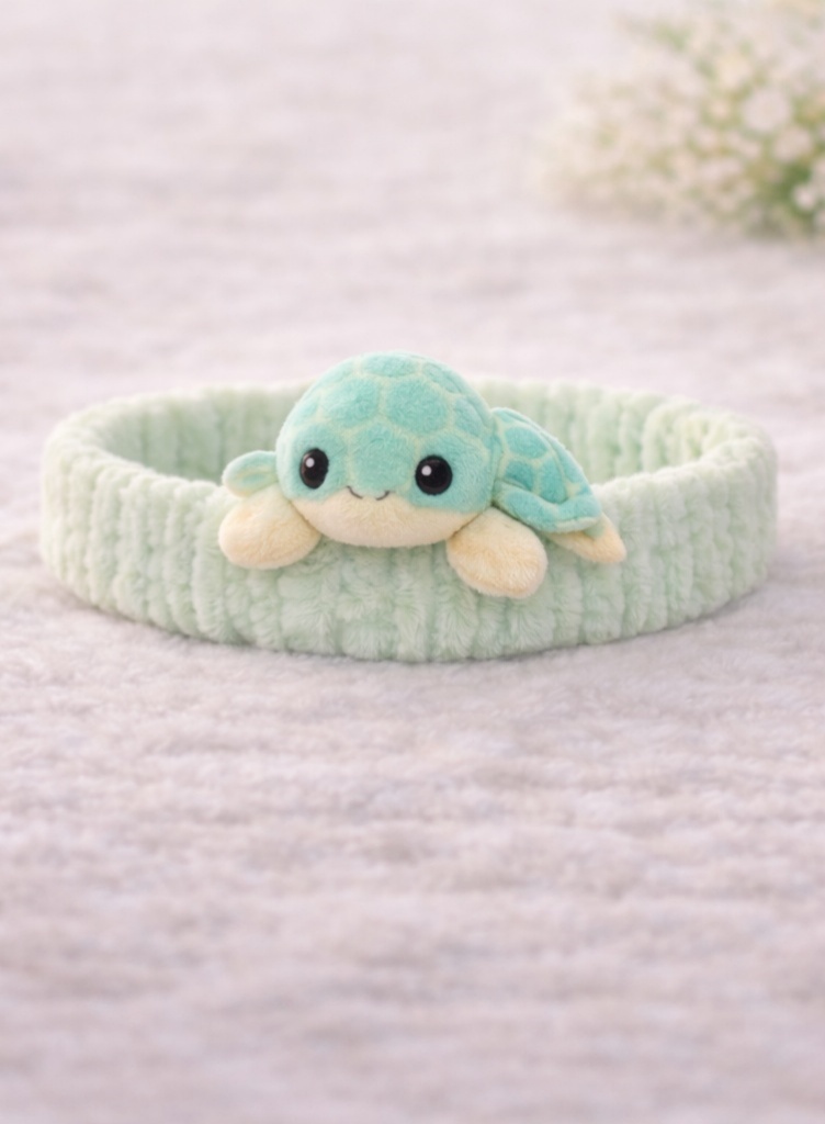 Cartoon Turtle Plush Baby Headband - Soft and Cute Baby Hairband for Newborn Girls