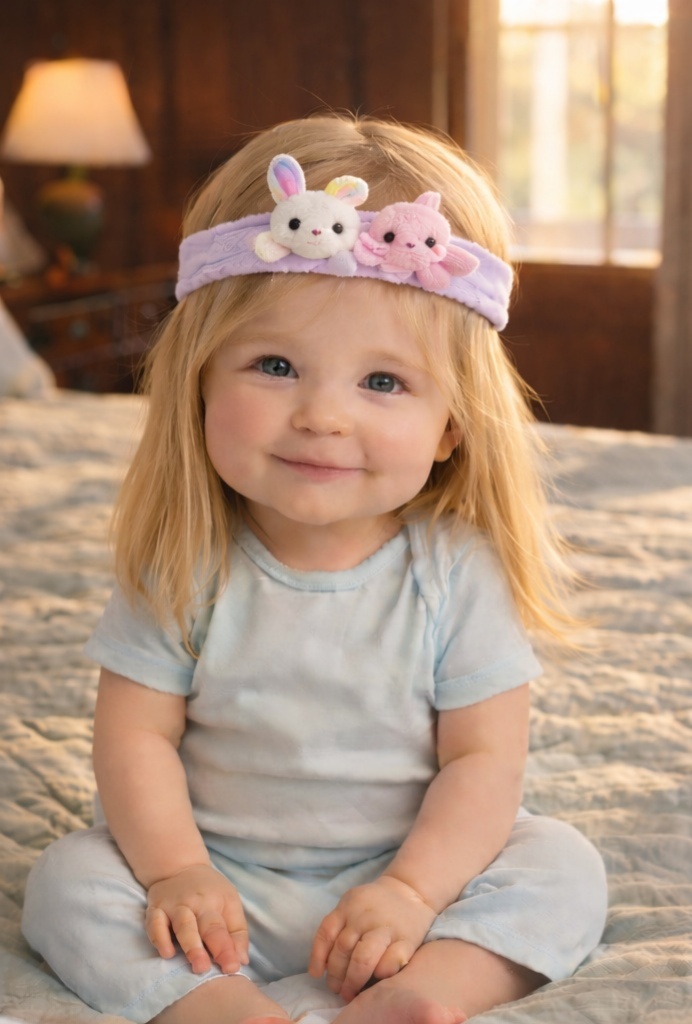 Cartoon Unicorn & Star Baby Headband – Soft Plush Fabric with Adorable Animal Design for Infants
