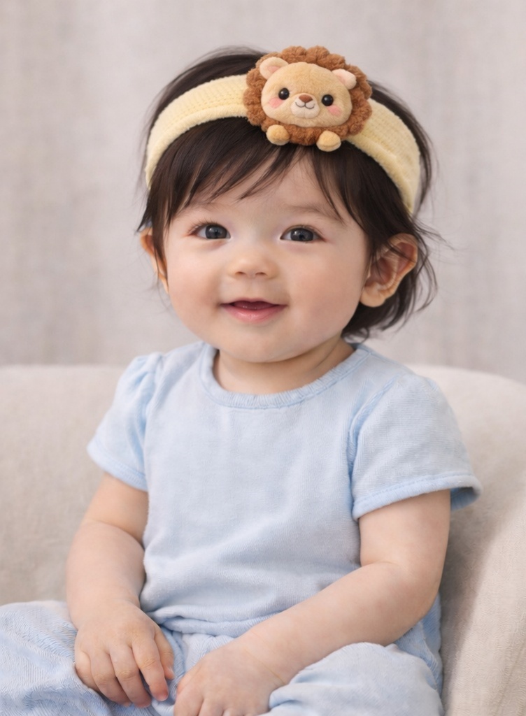 Adorable Lion Plush Baby Headband – Soft & Stretchable Newborn Hair Accessory