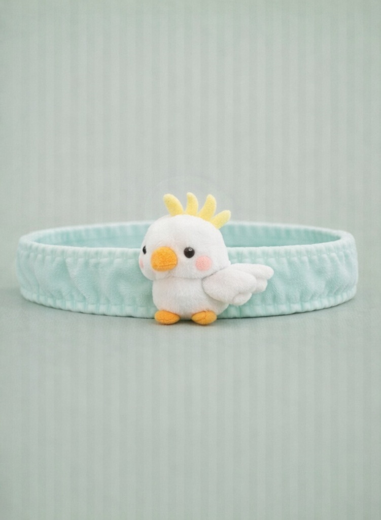 Diadema de bebé con pollito de peluche