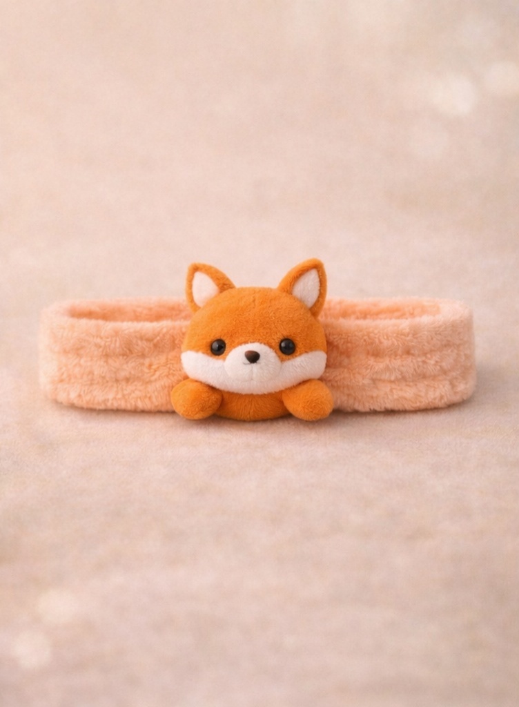 Cartoon Fox Plush Baby Headband - Soft and Cute Baby Hairband for Newborn Girls