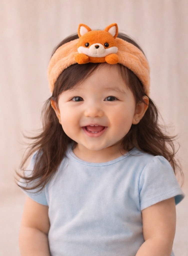 Cartoon Fox Plush Baby Headband - Soft and Cute Baby Hairband for Newborn Girls