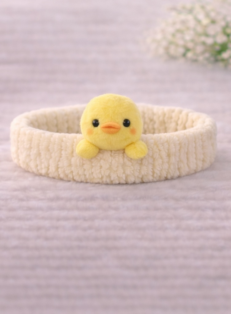Cartoon Chick Plush Baby Headband - Soft and Cute Baby Hairband for Newborn Girls
