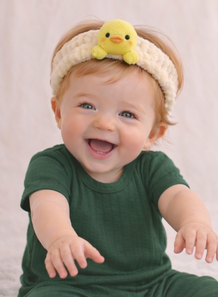 Cartoon Chick Plush Baby Headband - Soft and Cute Baby Hairband for Newborn Girls