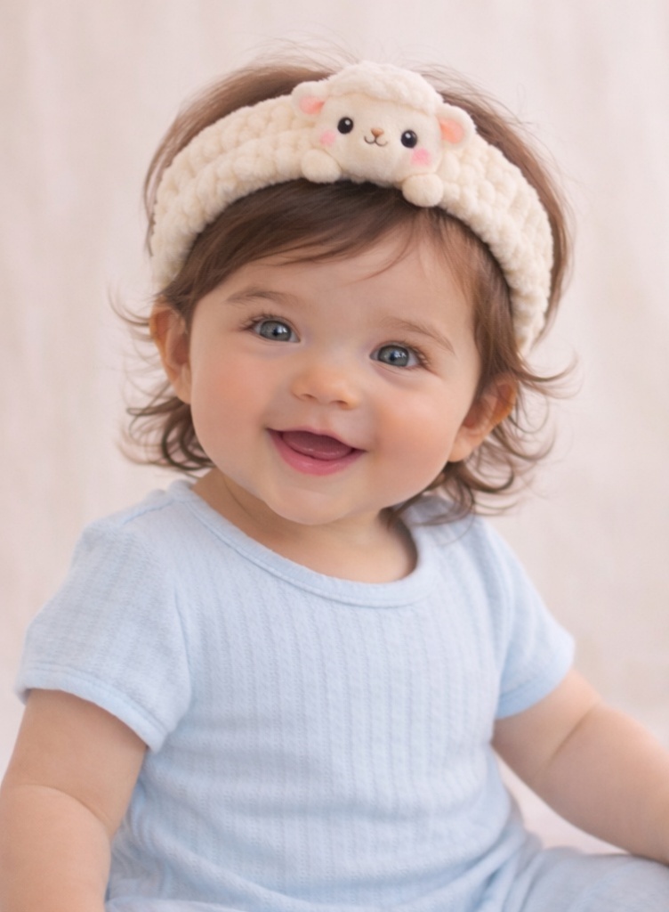 Cartoon Lamb Plush Baby Headband - Soft and Cute Baby Hairband for Newborn Girls