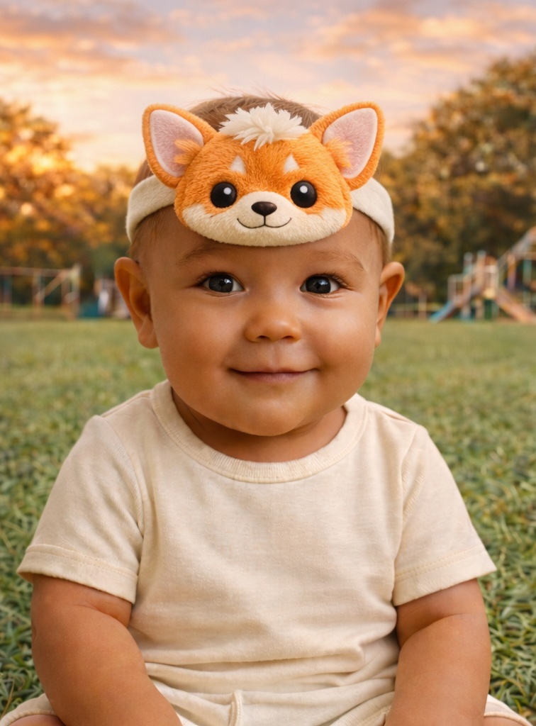 Corgi Plush Baby Headband | Soft Animal Hairband for Infants and Toddlers