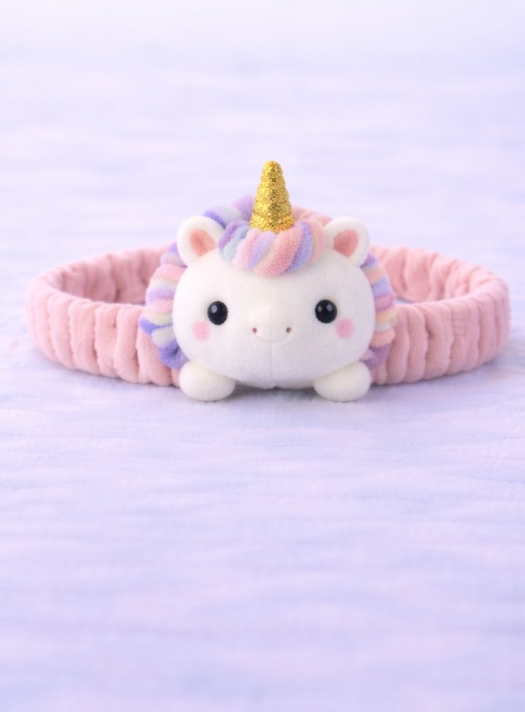 かわいいユニコーンぬいぐるみヘアバンド – 赤ちゃんのための柔らかく快適なヘッドバンド